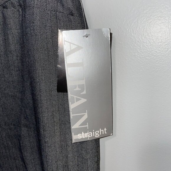 Alfani Petite Women's 12P Short Length Straight Leg Pants Gray Herringbone - Picture 3 of 6
